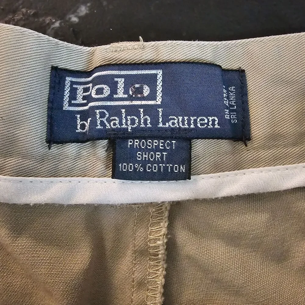Vintage Polo Ralph Lauren Prospect Classic Fit Chino Shorts Mens 35 Beige Khaki